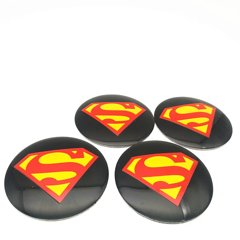 FDIK 4pcs 56.5mm superman logo aluminum car emblem Wheel Center Hub sticker Rim badge For mercedes bmw vw audi car-styling