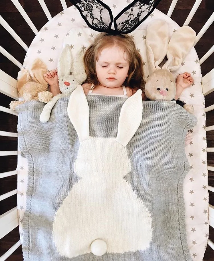 

Explosion rabbit ears blanket stereo rabbit blanket children's knitted blanket baby baby holding blanket