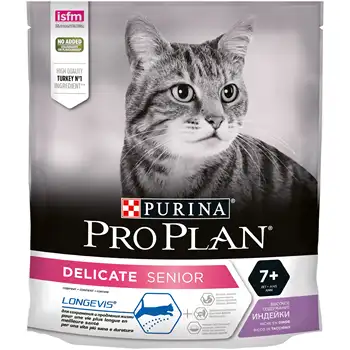 

Set of dry food Pro Plan Delicate Senior for adult cats over 7 years old with sensitive digestion, with turkey, 8 pcs. x 400 g