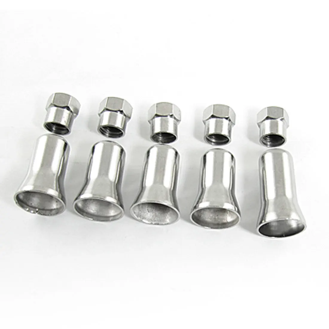 Silver Tone Iron Tyre Tire Valve Cover Caps And Rim Lockin Air Intakes from Automobiles