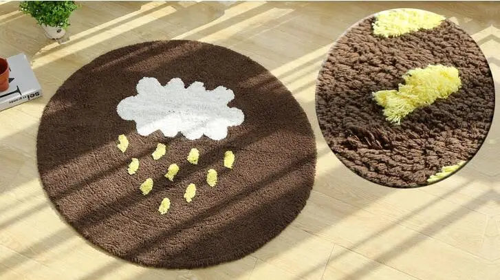 70*70 см хлопок ткань облако дождь коврик для ванной декоративный ковер с рисунком ковер для гостиной водопоглощающий коврик