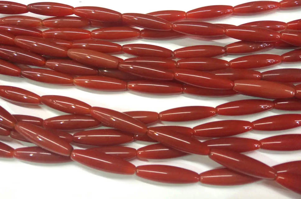 

AA grade Natural Agate gemstone Rice Barrel egg Red onyx agate Pendant loose beads 30X10mm full strand 16"