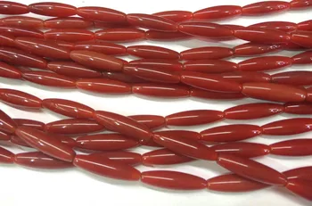 

AA grade Natural Agate gemstone Rice Barrel egg Red onyx agate Pendant loose beads 30X10mm full strand 16"