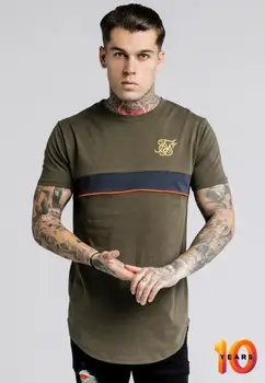 

SikSilk Khaki T-Shirt Navy Stripe