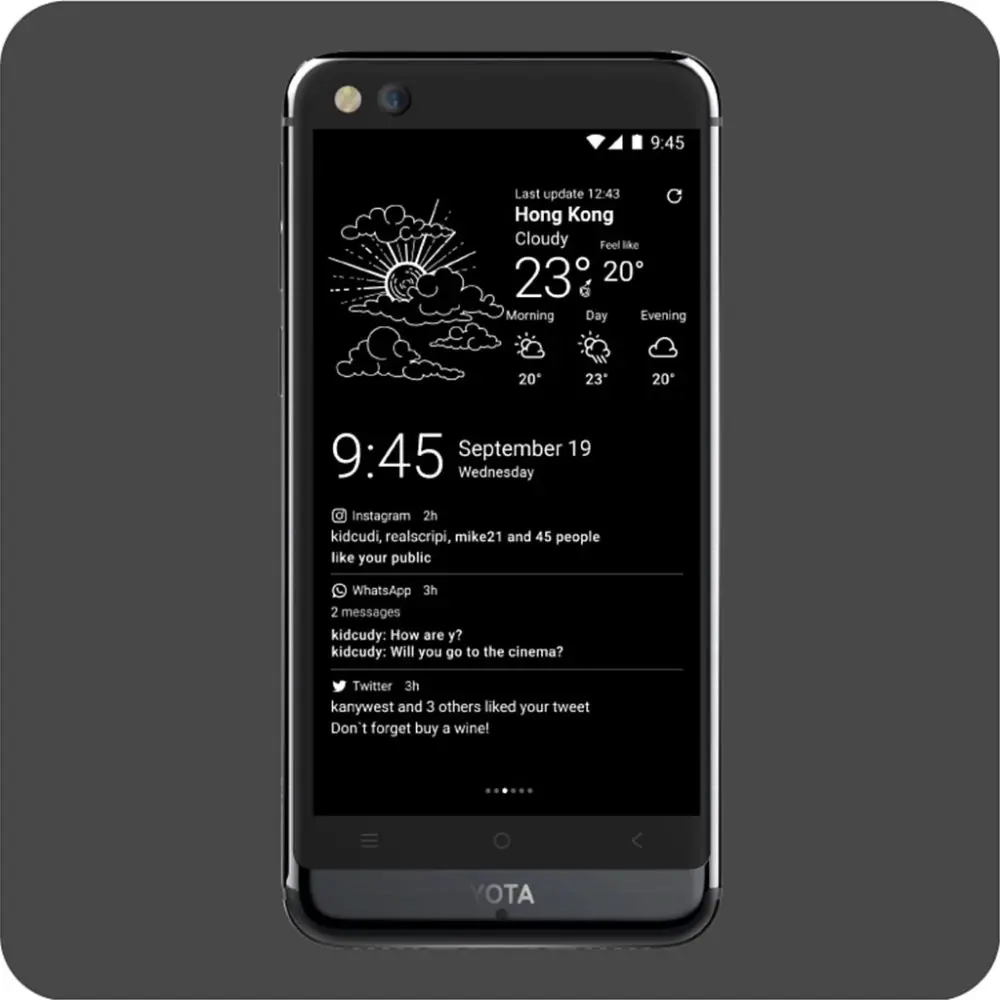 Полом Yota(Йота) 3+ Yotaphone3+ Глобальная версия 64G/128G Android8.1OctaCore двойной Экран 5," FHD Экран 5,2" сенсорный экран E-ink Snapdragon смартфон