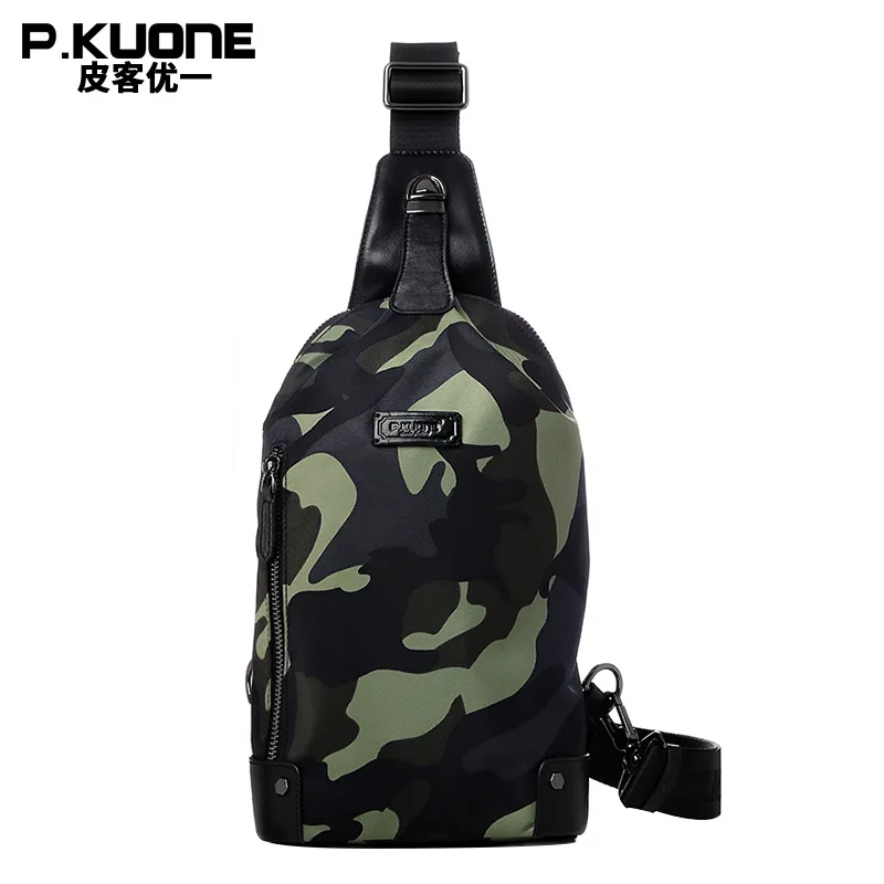 

P.KUONE 2017 Men Camouflage Green Chest Pack Man Waterproof Messenger/Crossbody Single Shoulder Bags Traveling Male Sling Bolsas