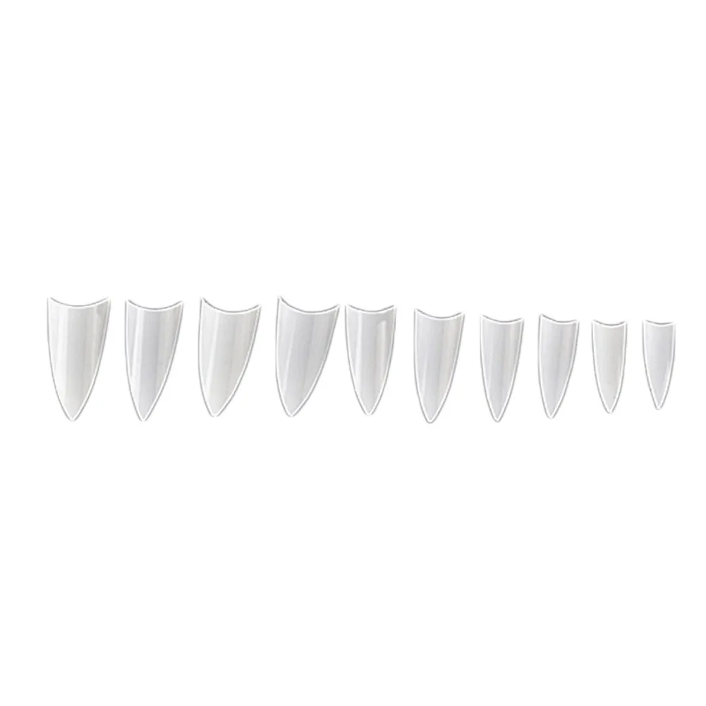 

500pcs/pack High Quality Pointed Full False Nail Tips Pointy Shape ABS Gel Claw Color Porcelain White Shipping Free