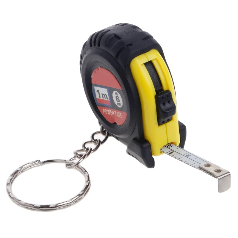 

OOTDTY 1m Retractable Ruler Tape Measure Key Chain Mini Pocket Size Metric Tape Measures