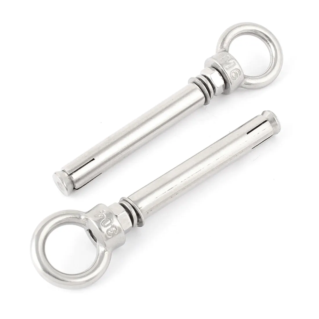 

UXCELL M6 Stainless Steel Wire Rope Rawl Style Expanding Shield Anchor Eye Bolts 2Pcs