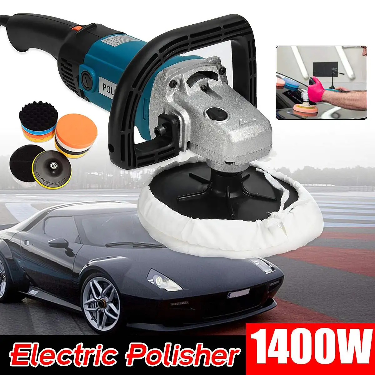 

Car Body Sander Electric Car Polisher Buffer Machine 180mm Polishing Sanding Kit