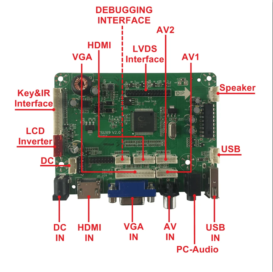 TSUX9V2.0 ЖК-дисплей плате контроллера с USB Аудио HDMI VGA AV для 5 В lvds ЖК-дисплей панели 1920x1080 fhd 23,8 дюймов LM238WF1-SLK1 легко diy