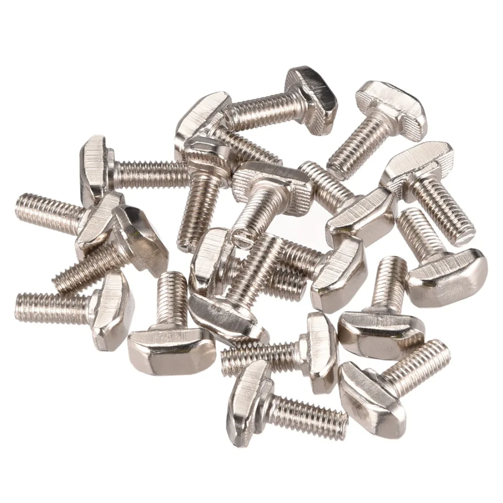 

UXCELL 20Pcs Bolts M6 Thread 16mm T-Slot Drop-In Stud Sliding Screw Bolt Carbon Steel 30 Series Fasteners Hardware Bolt