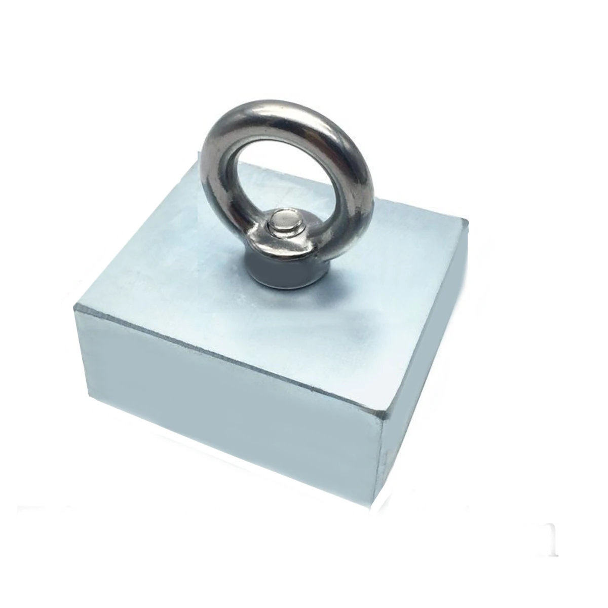 

1Pc New 50x50x20mm Recovery Magnet Cuboid Square Block Powerful Neodymium Recovery Magnet Metal Detector with Handle Ringscrew