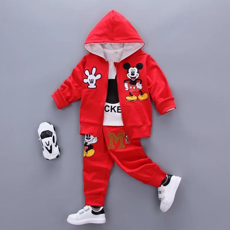 

Spring Autumn Baby Girls Boys Cotton Clothes Children Cartoon Mouse Hoodies T-shirt Pants 3 Pcs/Sets Kids Casual Sport