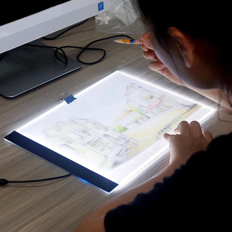 Ultrathin 3 5mm A4 LED Light Tablet Pad Apply To EU UK AU US USB Plug