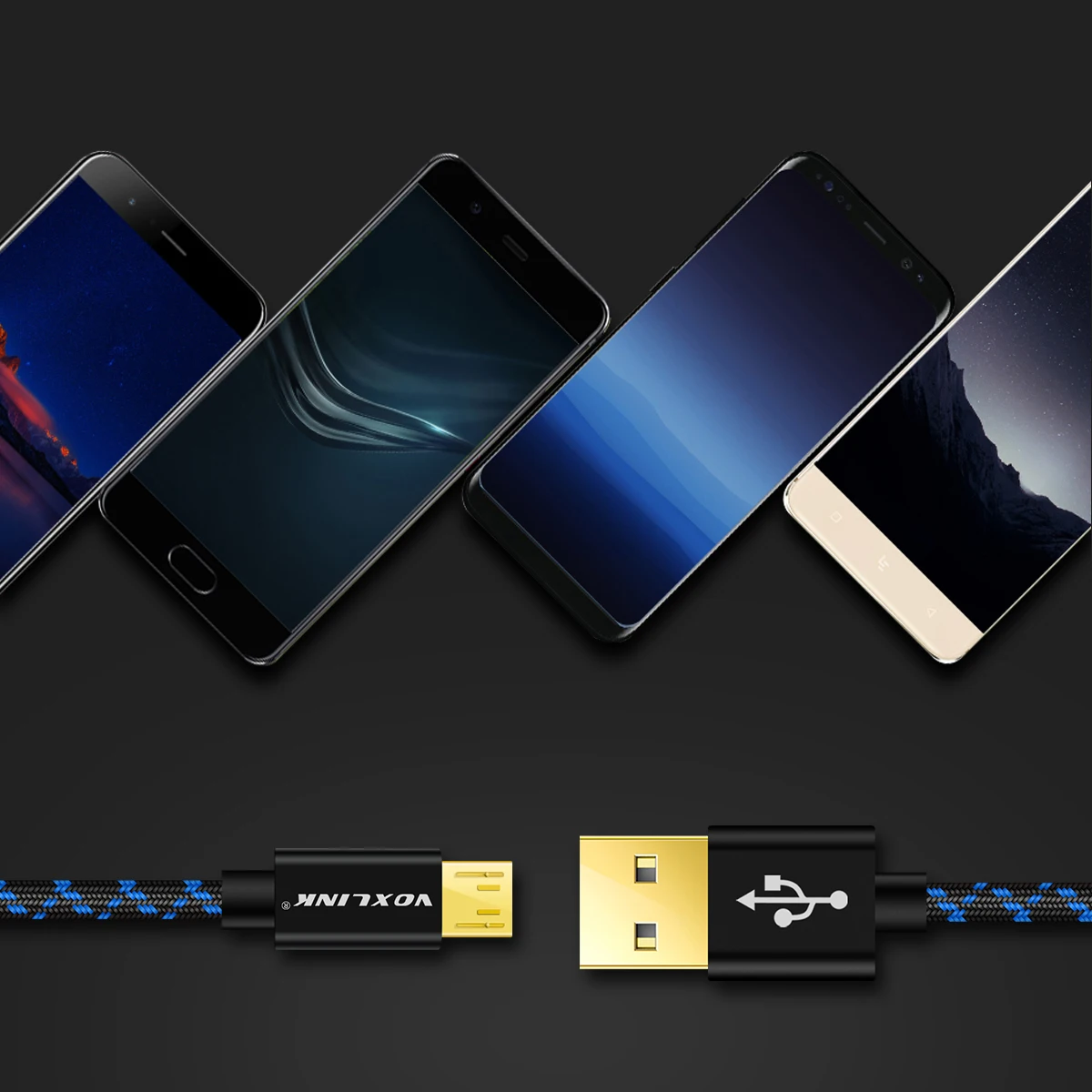 VOXLINK 2.4A usb type C кабель для быстрой зарядки USB-C type C кабель для передачи данных для samsung S9 S8 Note 8 huawei P10 Xiaomi Mi5/6 Nexus 6 P/5X