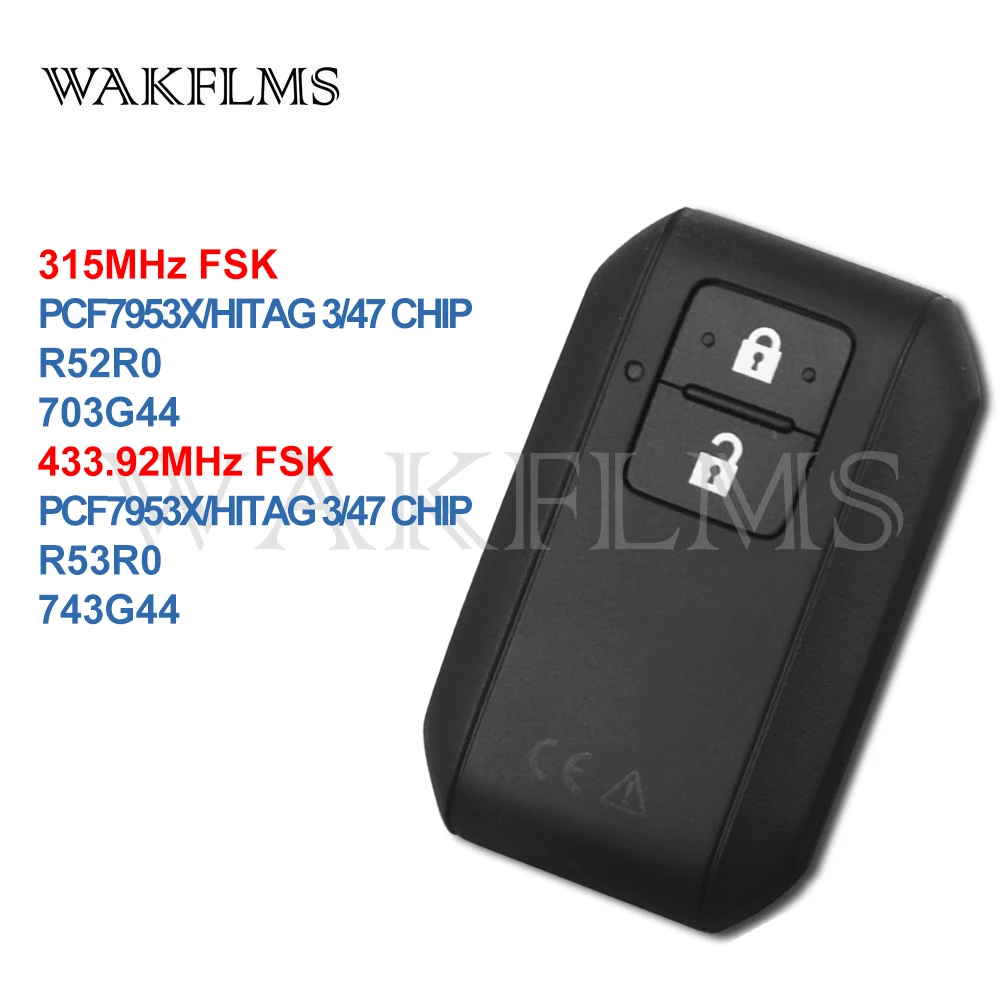 

2btns Smart Card Remote Car Key 315MHz 433.92MHz For Suzuki wagonR SWIFT 2017 with PCF7953X HITAG 3 47 CHIP No Emergency Key