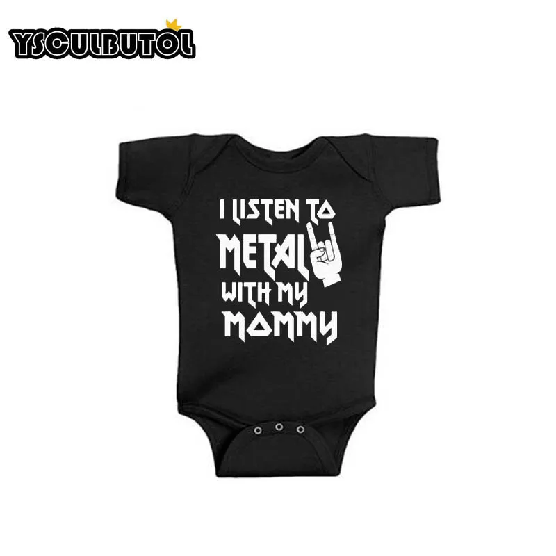 YSCULBUTOL I listen to Metal with my Mommy and Daddy Baby Боди - Цвет: listen mommy