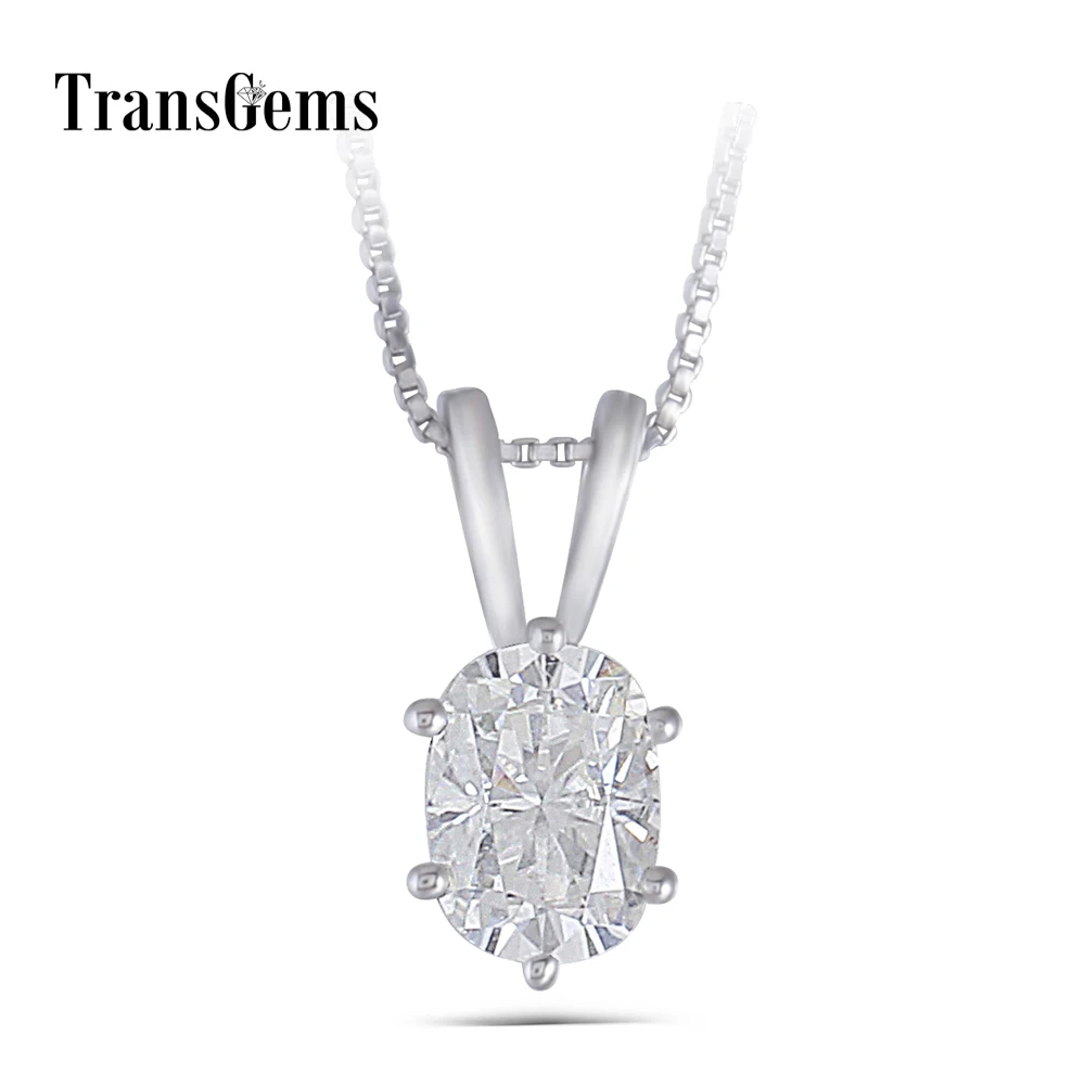 oval moissanite pendant necklace (1