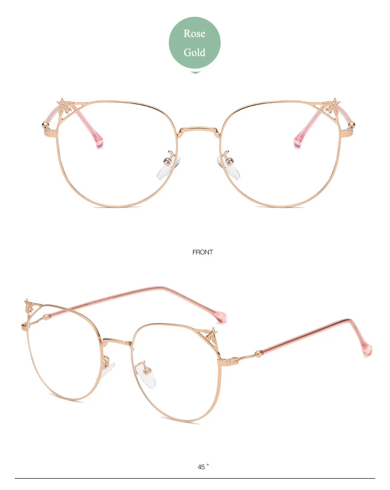 Новые модные трендовые очки с изображением маленькой пчелки, оправа в Корейском стиле, ретро искусство, плоские зеркальные металлические нестандартные очки для мужчин и женщин