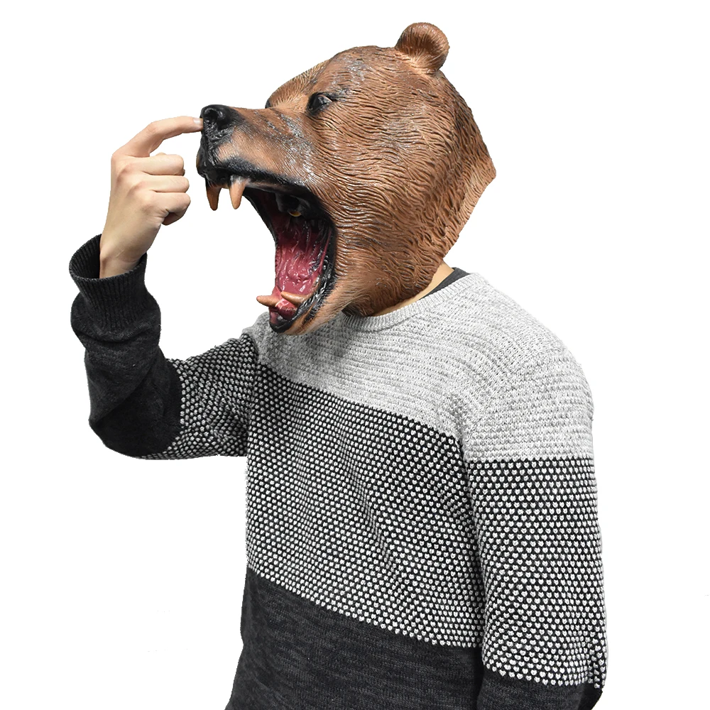 

Animal Face Mask Bear Mask Full Over the Head Handmade Natural Latex Mask for All Party