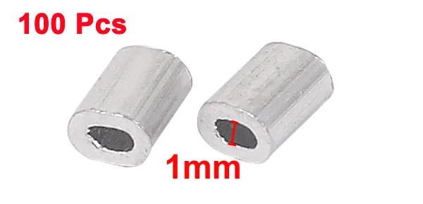 UXCELL 1Mm Wire Rope Aluminum Sleeves Clip Fittings Loop Sleeve Cable Crimps 100Pcs