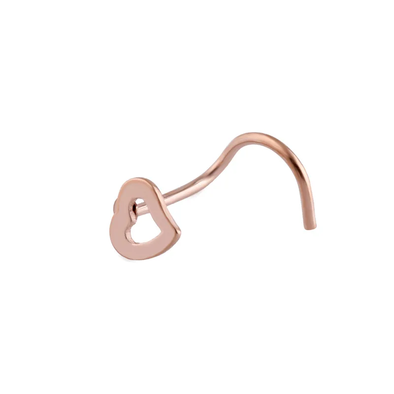 Новый пирсинг любовь нос ногтей из нержавеющей стали Угол s-shaped мини ногтей. |