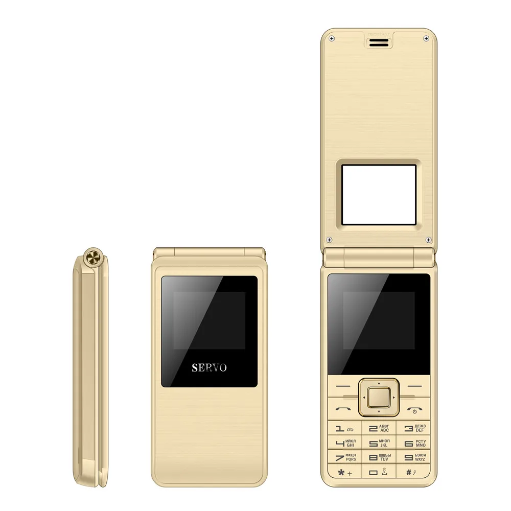 Оригинальный Servo 2017 флип телефон 1 77 'Spreadtrum6533 Dual Sim карты мобильного телефона Gsm