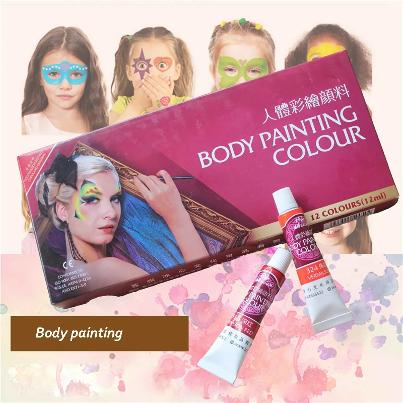 

Colorful Body Painting Crayon 12 Colors Oil Painting Makeup Pigment Kids Halloween Face Body Paint Set Face Painting Color Pen