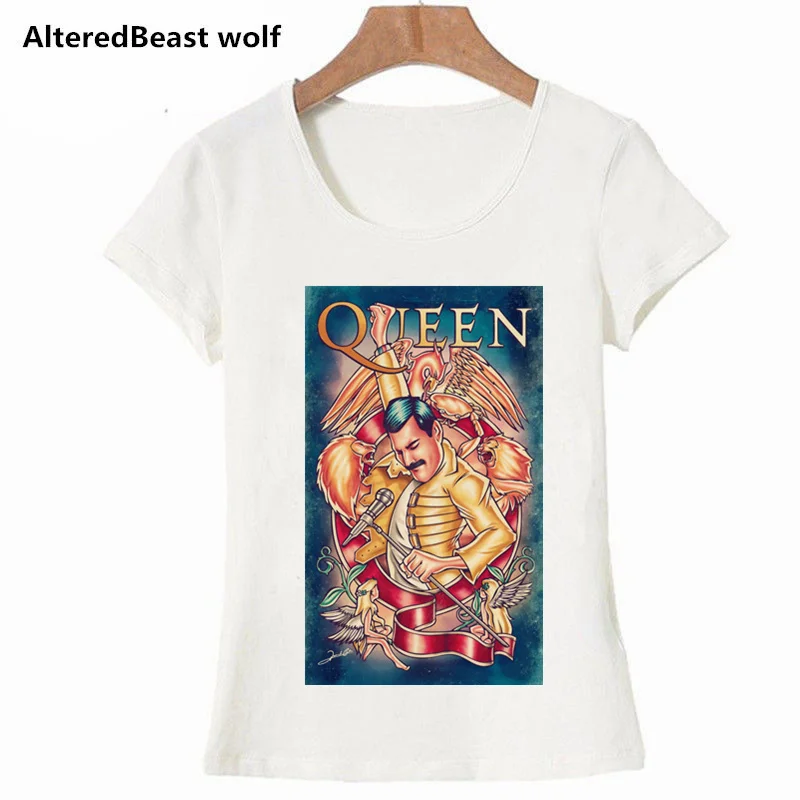 

Summer Women T Shirts Classic Rock Band Queen T-shirt Cool Printed T-shirt Women Cotton Short Sleeve Heavy Rock Tops Tee