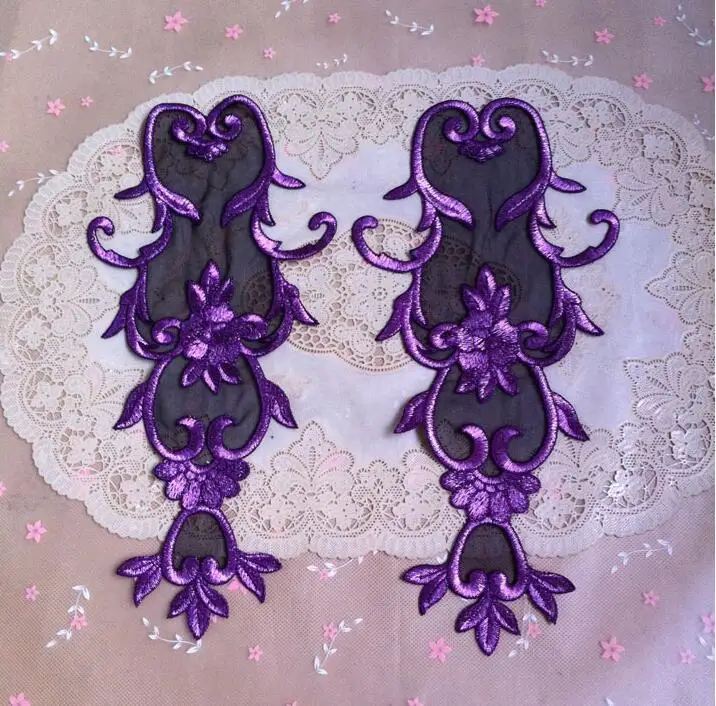 1pair 3214cm large embroidered mirror lace patches hot delicate 1pair 3214cm large embroidered mirror lace patches hot delicate