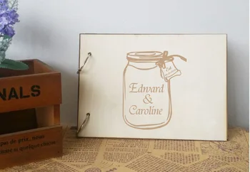 

Custom Bridal Sign Guestbook Drifting Bottle Design Wooden Wedding Guest Book Engagement Photo Album Anniversary Wedding Gifts
