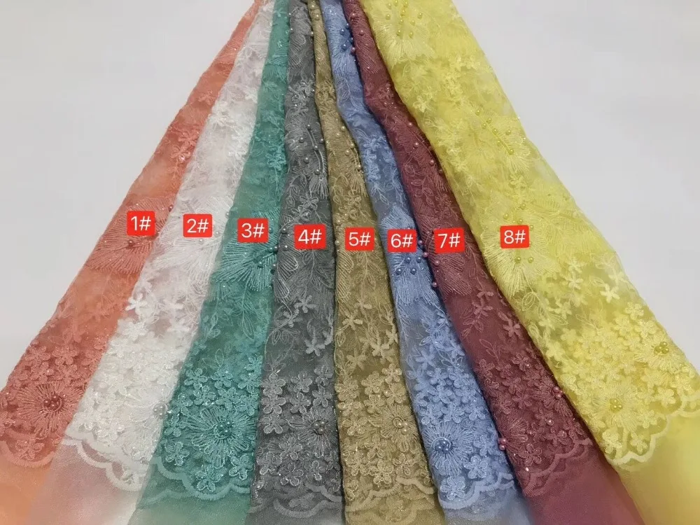 Модная кружевная ткань с бисером 3D цветами блестками для свадебного