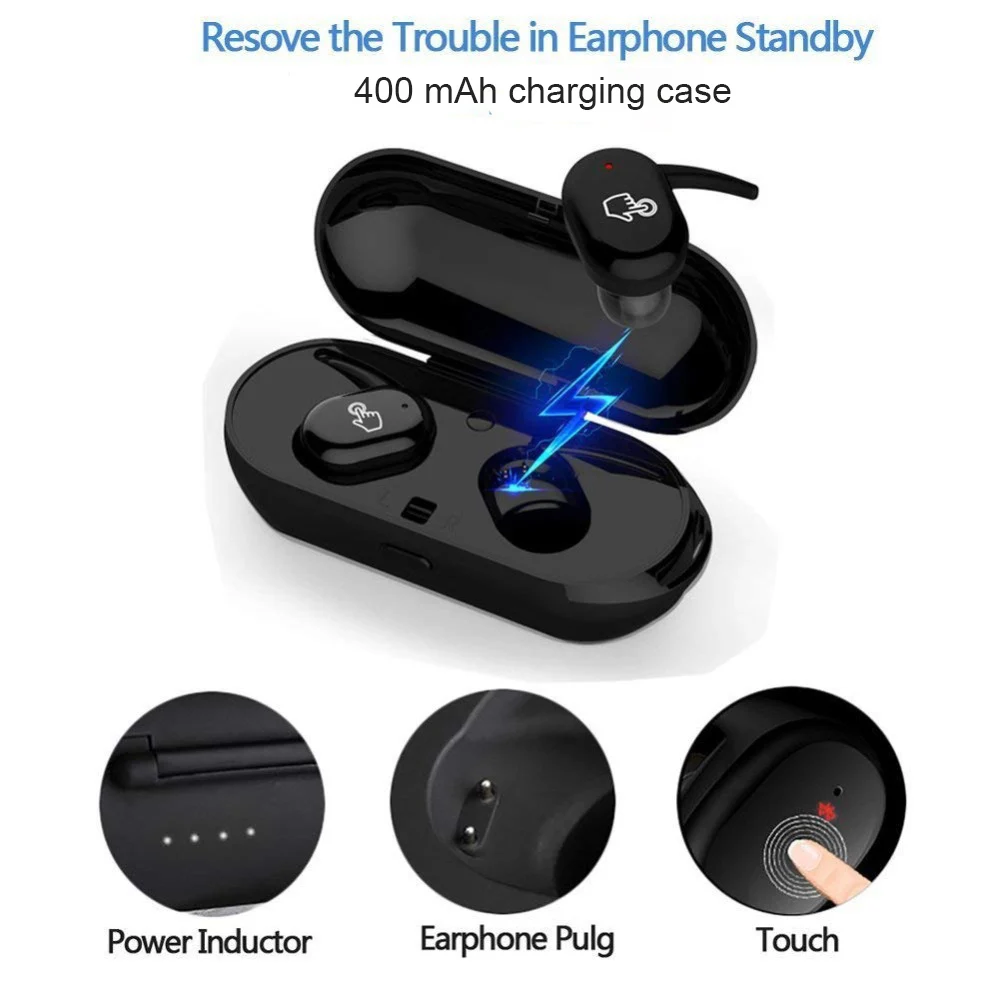 Беспроводные наушники вкладыши T2C TWS Bluetooth 5 0 свободные руки спортивные гарнитура