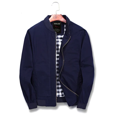 DIMUSI, весенне-осенняя мужская куртка-бомбер, одноцветные пальто, мужская повседневная куртка со стоячим воротником, верхняя одежда, ветровка, пальто, 5XL, TA136 - Цвет: Dark Blue