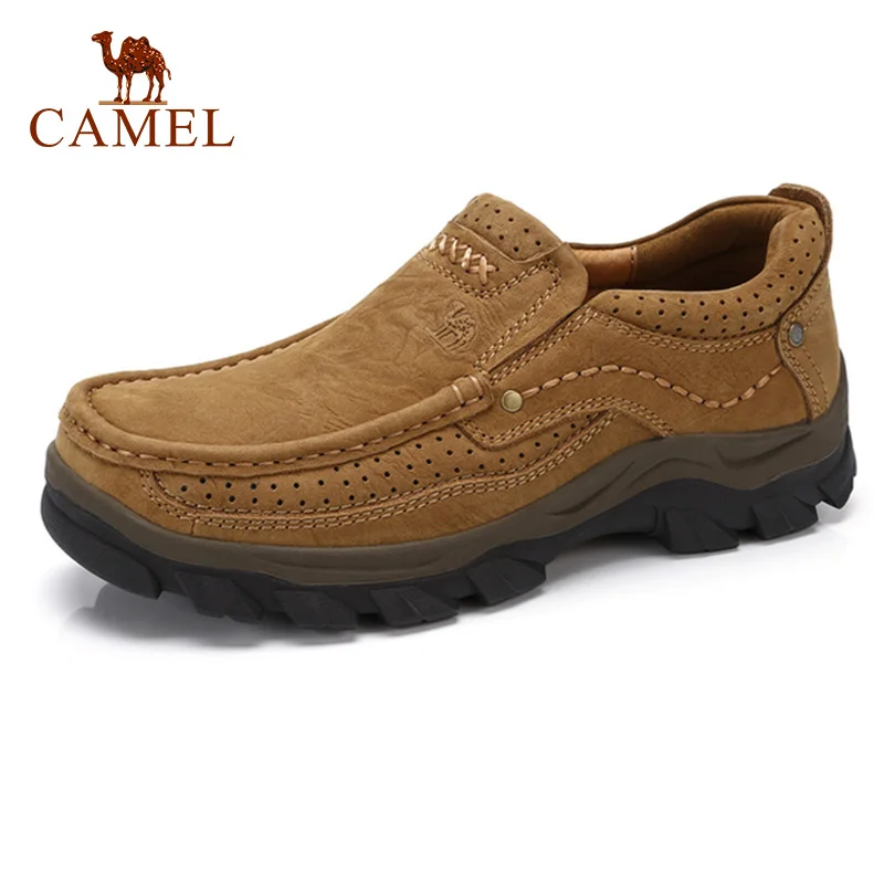 Achat CHAMEAU Haute Quqlity Hommes Chaussures Automne Véritable En Cuir Angleterre Tendance Mâle Chaussures Mis Les Pieds des Hommes Casual Chaussures Herenschoenen