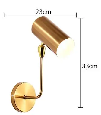 Современный минималистский творческая личность Черное золото железа регулируемый настенный светильник для гостиной спальни прикроватный кабинет прохода - Цвет абажура: Gold