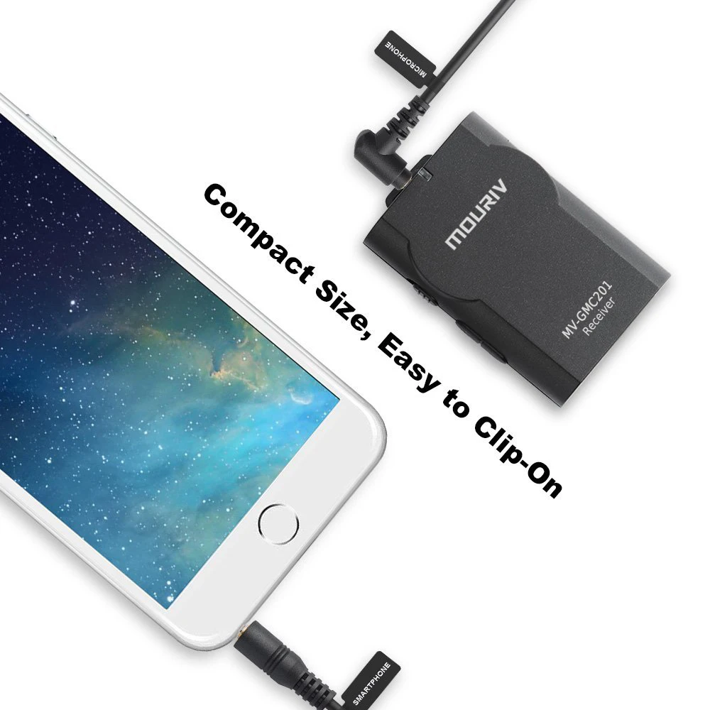MV-GMC201 اللاسلكية Lavalier ميكروفون نظام ل الذهاب برو Gopro بطل 3 ، 3 + ، 4 ، ل فون 6 ، 7 الروبوت ، شحن البسيطة Usb محول