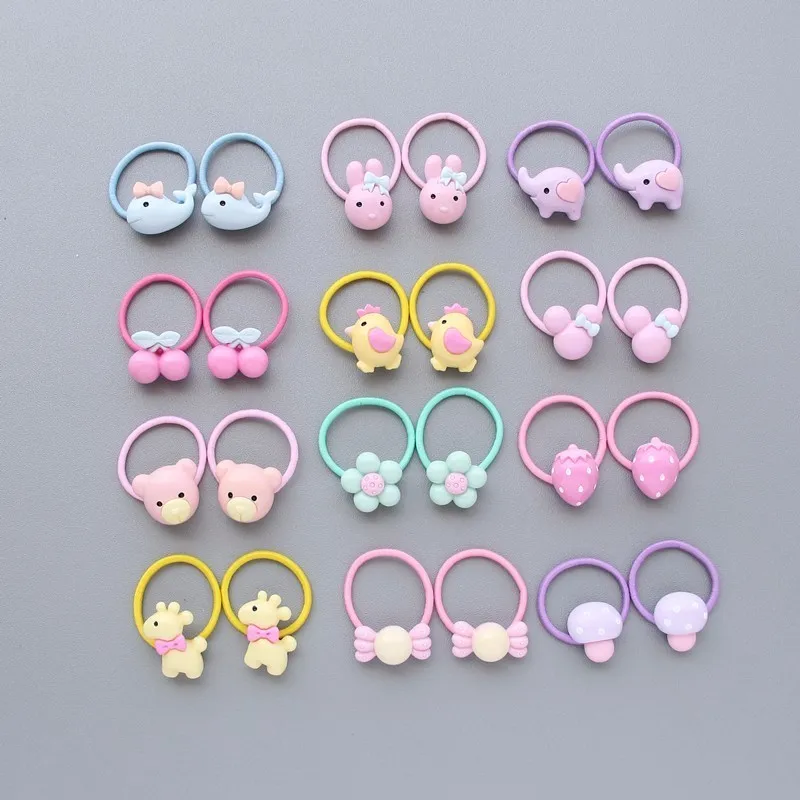 

2PCS New Cute Fruit Flower Princess Headwear Baby Headdress Girls Hair Accessories Kids Elastic Hair Bands Children Hair Ropes