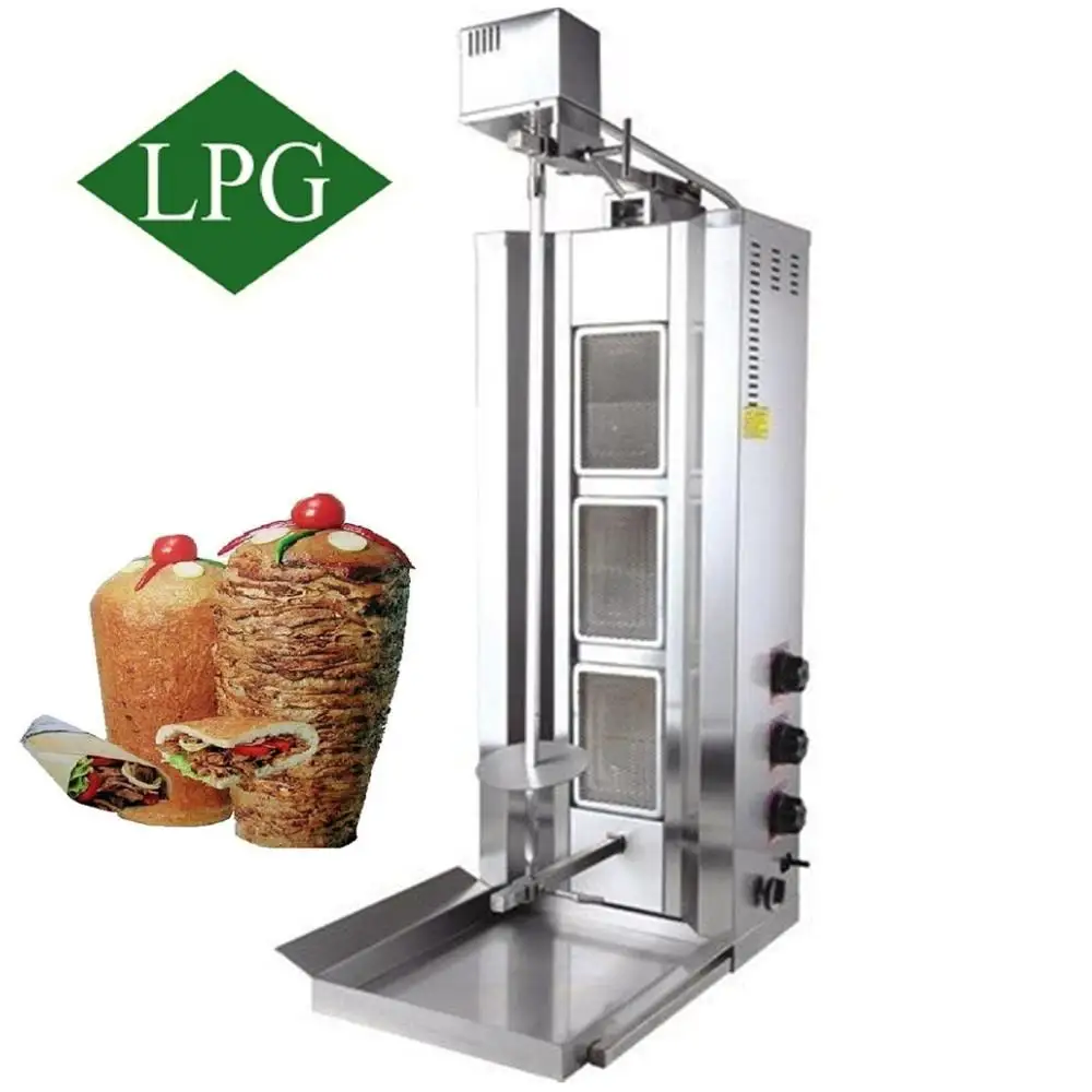 

AUTOMATIC ROTATING - Commercial PROPANE GAS Vertical Broiler Shawarma Gyro Doner BBQ Kebab Tacos Al Pastor Grill Trompo Machine