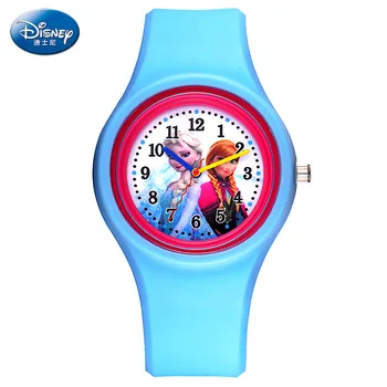 

Disney brand cartoon Frozen children girl watches Silicone quartz students girls clocks number waterproof original NO.54115