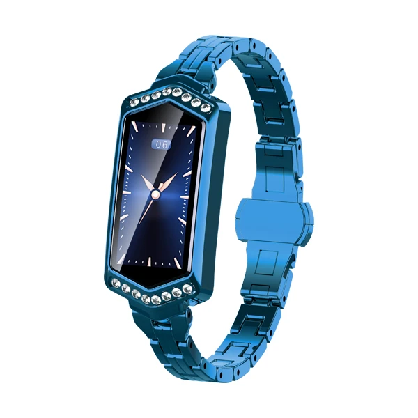 SCOMAS роскошные женские Смарт-часы S78 IP67 водонепроницаемый монитор сердечного ритма кровяного давления фитнес-трекер лучший подарок умные часы - Цвет: Синий