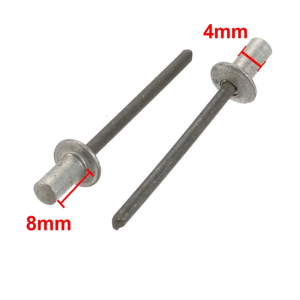 200pcs Blind Rivets 4x8mm Aluminum Round Dome Head Closed End Blind