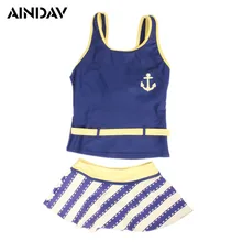 От 7 до 15 лет Детский костюм для плавания, для девочек полосатая одежда для купания из 2 предметов, купальник Подростковая Спортивная пляжная одежда для купания, детские плавки ванный комплект