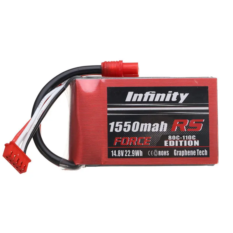 

Original 14.8V 1550mAh 80C 4S RS FORCE EDITION Lipo Battery Rechargeable SY60 Plug Connector For Infinity Graphene For RC Toys