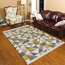 Else Nordec черно-белый ikat скандинавский геометрический 3d принт Противоскользящий килим моющийся декоративный килим Площадь Ковер богемный ковер