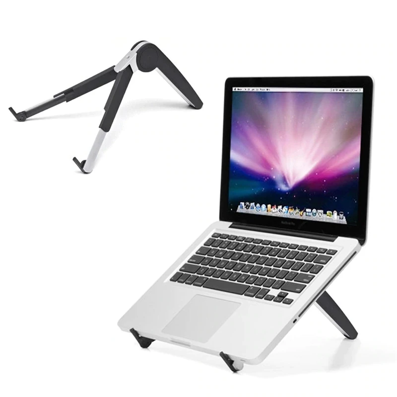 Support pliable en métal pour ordinateur portable de 11 à 16 pouces,  Lapdesk en alliage d'aluminium, avec pieds extensibles et Angles de réglage