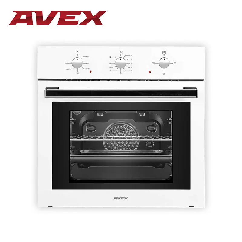 Встраиваемый духовой шкаф AVEX HS 6030, с конвекцией, 3 функции, решетка и противень, режим работы от 50 до 300 С, фасад эмалированный металл