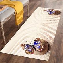 Else пляжный коричневый песок камни синяя бабочка 3d принт нескользящий микрофибра моющийся длинный бегунок коврик пол коврики для прихожей