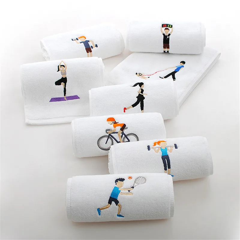 

20*110cm Outdoor Sports Towel Customized Cartoon Logo Embroidery Colorful Quick Drying Facecloth Travel Swimming Washcloth